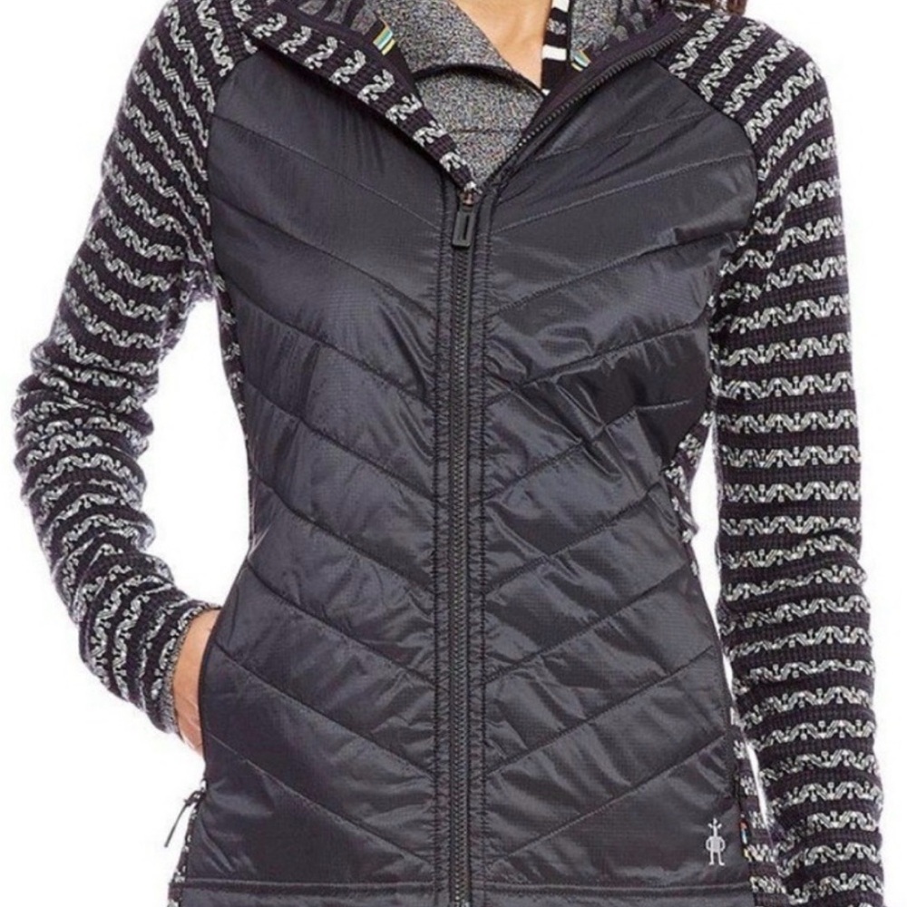 Smartwool Black and Gray Patterned Puffer Jacket sz M